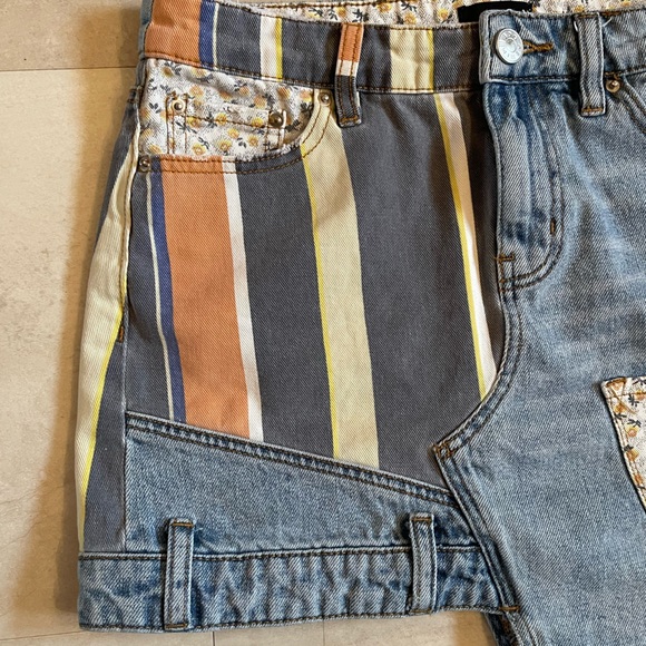 Urban Outfitters BDG Striped Patchwork Denim Mini Skirt - Picture 9 of 14